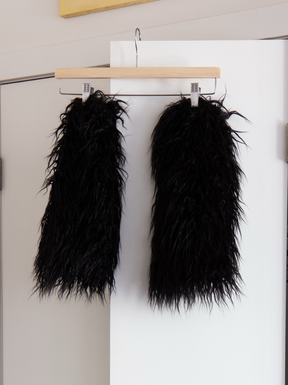 Black Faux Fur Leg Warmers